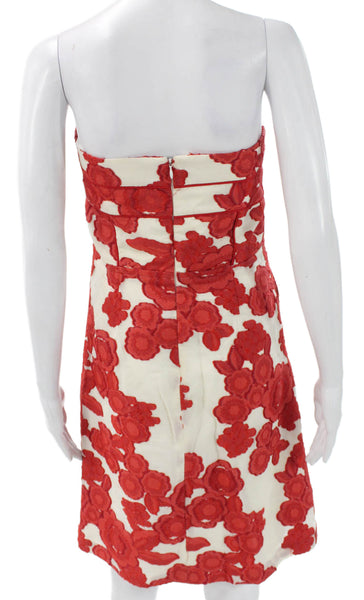 Cynthia Cynthia Steffe Womens Fit & Flare Red Floral Sweetheart Dress Size 12