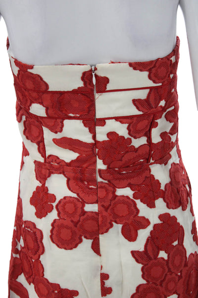 Cynthia Cynthia Steffe Womens Fit & Flare Red Floral Sweetheart Dress Size 12