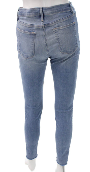 Frame Womens Skinny Blue Mid Rise Cotton Blend Jeans Size 29