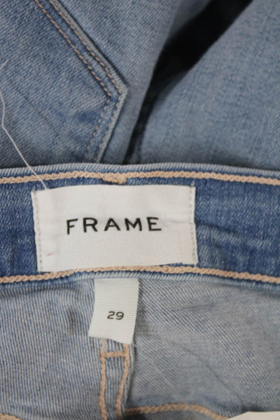 Frame Womens Skinny Blue Mid Rise Cotton Blend Jeans Size 29