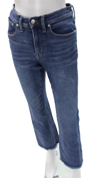 Madewell Women Flared Jeans Blue Mid Rise Inseam 28 Size 27