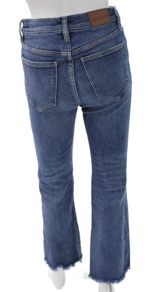 Madewell Women Flared Jeans Blue Mid Rise Inseam 28 Size 27