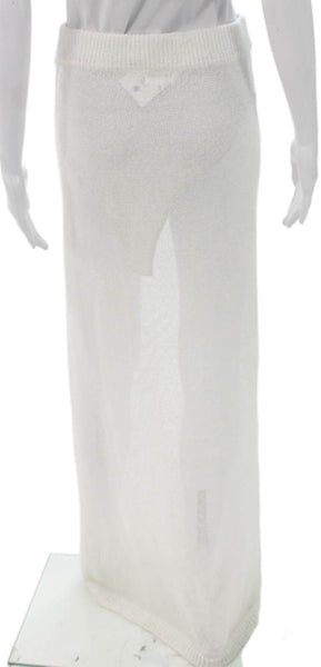 Superdown Womens Maxi Skirt White Rayon Long Size L