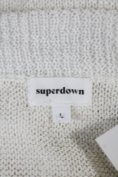 Superdown Womens Maxi Skirt White Rayon Long Size L