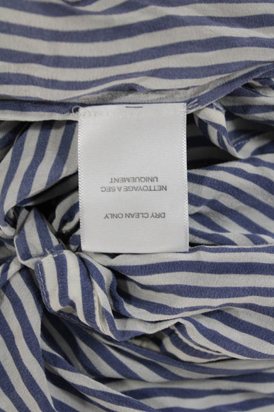 Joie Women Shirt Blue Striped Long Sleeve Collared Button Size L