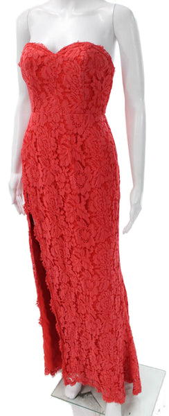 Fame and Partners Womens Maxi Dress Red Floral Sweetheart Sleeveless Size 2