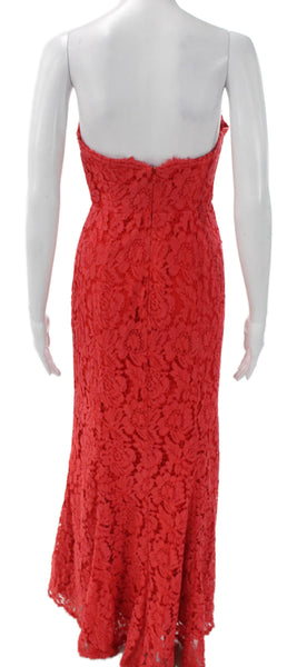 Fame and Partners Womens Maxi Dress Red Floral Sweetheart Sleeveless Size 2