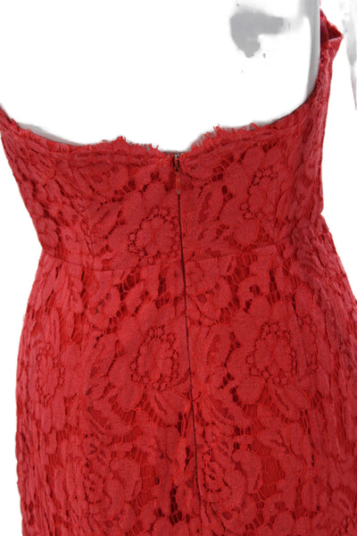 Fame and Partners Womens Maxi Dress Red Floral Sweetheart Sleeveless Size 2