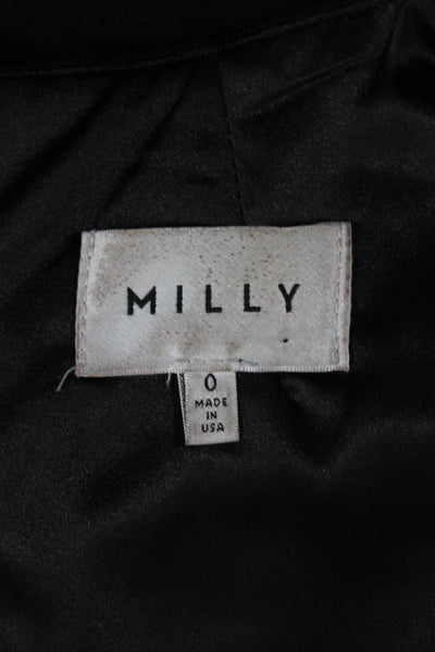Milly Women Playsuit Black Round Neck Short Sleeve Zip Size 0