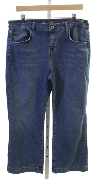 Elliott Lauren Women Wide-Leg Jeans Blue Cotton High Rise Size 14