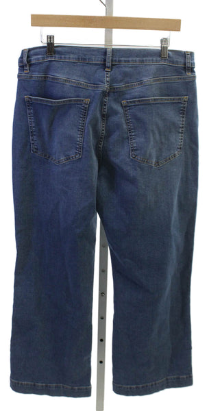 Elliott Lauren Women Wide-Leg Jeans Blue Cotton High Rise Size 14