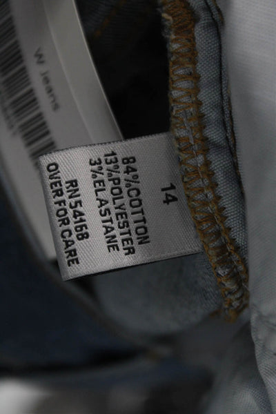 Elliott Lauren Women Wide-Leg Jeans Blue Cotton High Rise Size 14