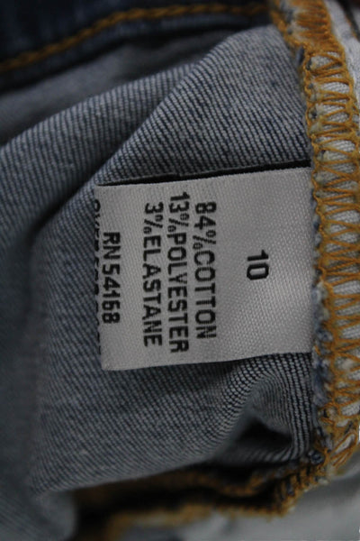 Elliott Lauren Womens High Rise Wide Leg Jeans Blue Cotton Blend Size 16
