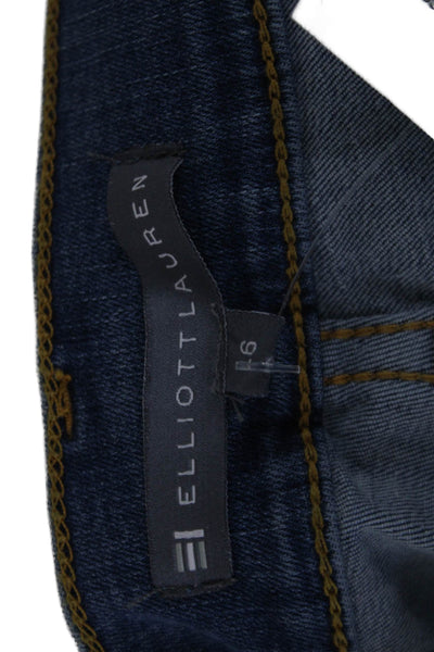 Elliott Lauren Womens High Rise Wide Leg Jeans Blue Cotton Blend Size 16