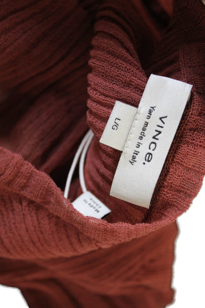 Vince Womens Basic Cotton Crew Neck T Shirt Brown 3/4 Sleeve Size L