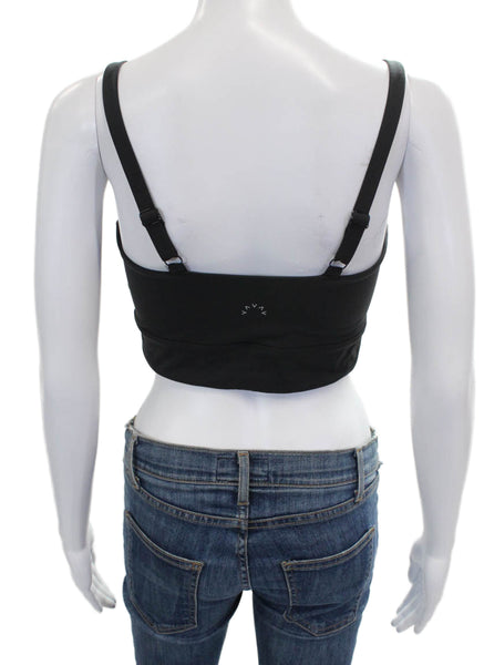 Varley Womens Sports Bra Black Sleeveless Polyester Size L