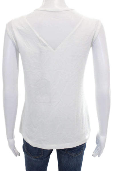 Anatomie Womens Basic Pima Cotton Sleeveless Round Neck Tank White Size L