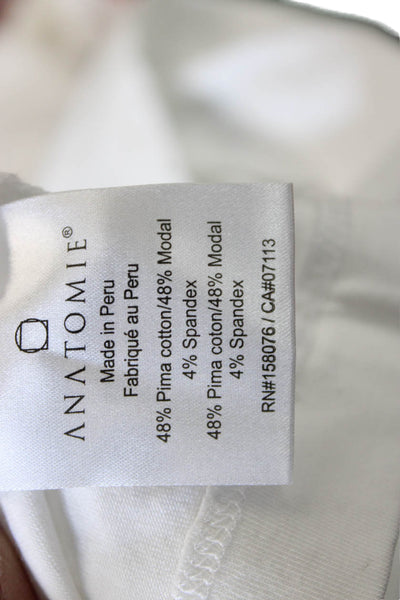 Anatomie Womens Basic Pima Cotton Sleeveless Round Neck Tank White Size L