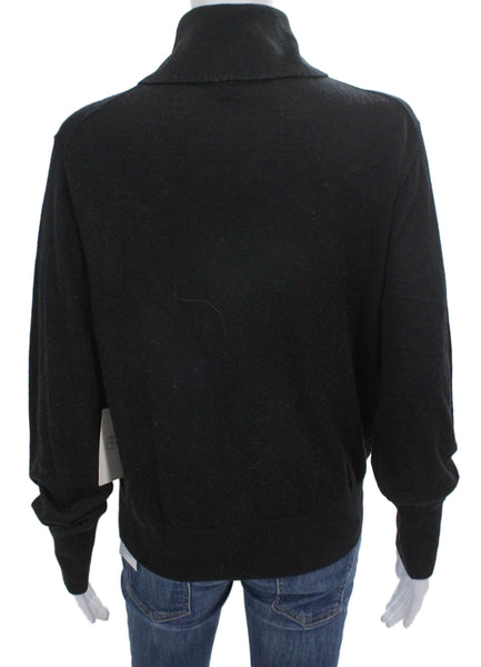 Margaret OLeary Womens Merino Wool Turtleneck Pullover Black Size L