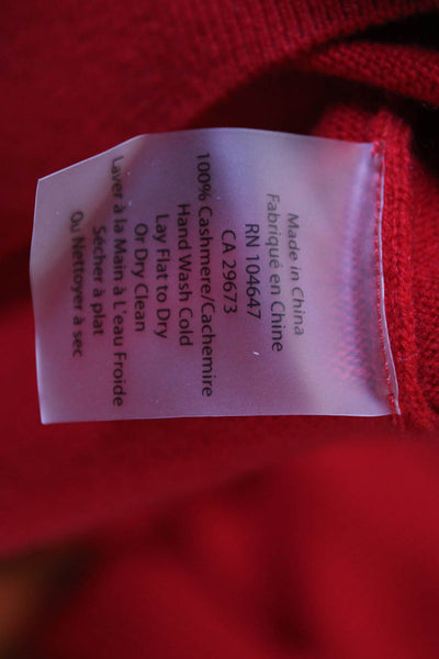 Kinross Cashmere Womens Red Crewneck Pullover Sweater Size L