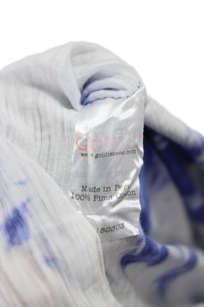 Goldie Women Tank Dress Blue Pima Cotton Tie Dye Scoop Neck Sleeveless Size M