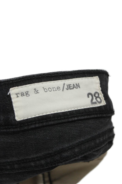 Rag & Bone Women Black Mid-Rise Skinny Jeans Cotton Size 28