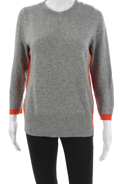 J Crew Women Pullover Sweater Gray Wool Crew Neck Long Sleeve Size S