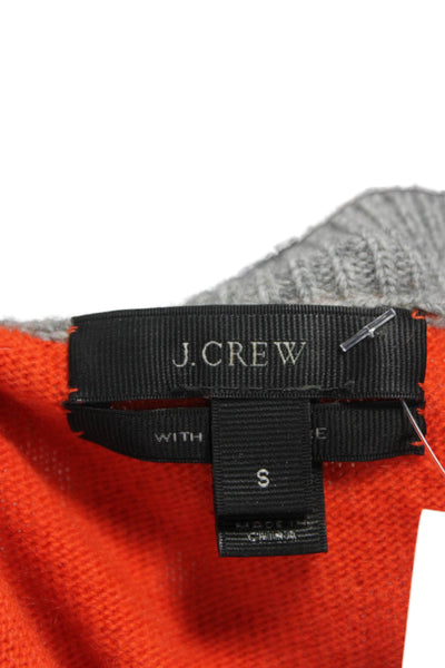 J Crew Women Pullover Sweater Gray Wool Crew Neck Long Sleeve Size S