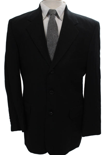 Fioravanti Mens Black Blazer Button Solid Size L