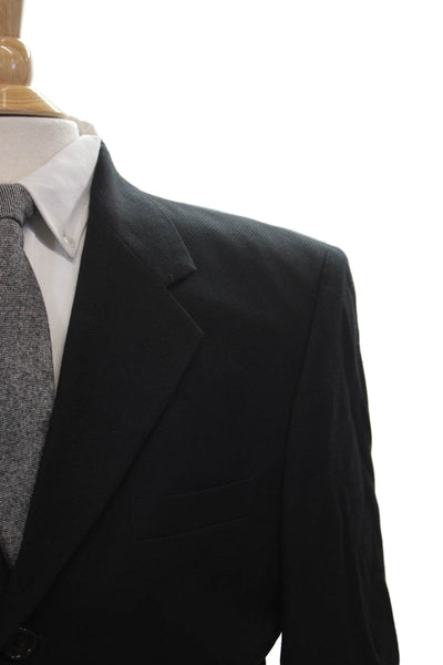 Fioravanti Mens Black Blazer Button Solid Size L