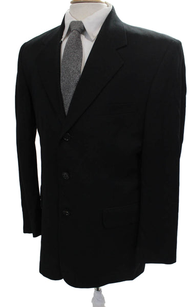 Fioravanti Mens Black Blazer Button Solid Size L
