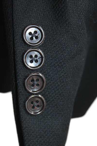 Fioravanti Mens Black Blazer Button Solid Size L