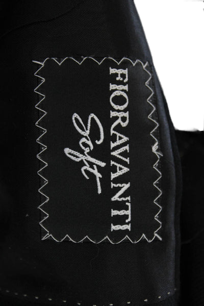 Fioravanti Mens Black Blazer Button Solid Size L