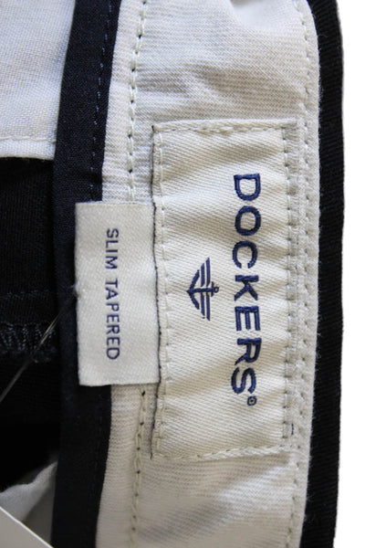 Dockers Mens Black Chino Pants Button 64% Cotton Size 32