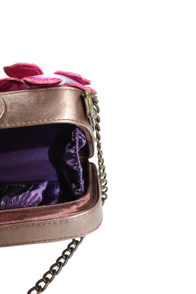 Mary Frances Womens Beaded Floral Snap Closure Shoulder Bag Multicolor