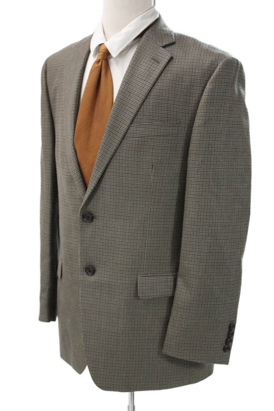 Lauren Ralph Lauren Mens Blazer Gray Silk Check Button Size 40