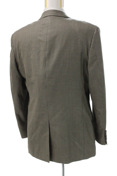 Lauren Ralph Lauren Mens Blazer Gray Silk Check Button Size 40