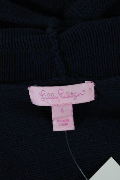 Lilly Pulitzer Women Blue Wool Collared Long Sleeve Cardigan Size S