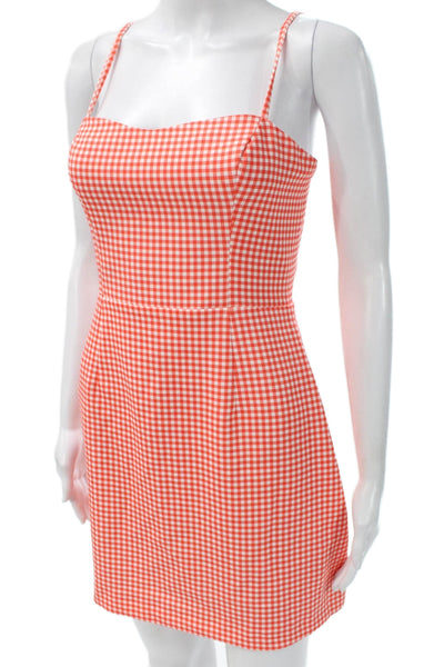 French Connection Womens Red Gingham Sweetheart Mini Dress Polyester Zip Size 6
