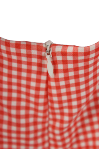 French Connection Womens Red Gingham Sweetheart Mini Dress Polyester Zip Size 6