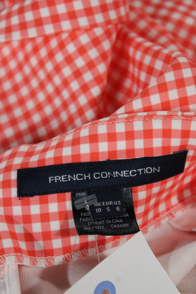 French Connection Womens Red Gingham Sweetheart Mini Dress Polyester Zip Size 6