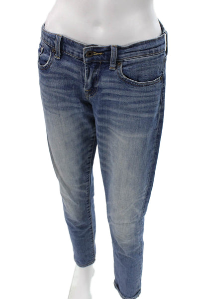 Lucky Brand Womens Skinny Jeans Blue Low Rise Button Fly 28 Inseam Size 0