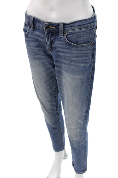 Lucky Brand Womens Skinny Jeans Blue Low Rise Button Fly 28 Inseam Size 0