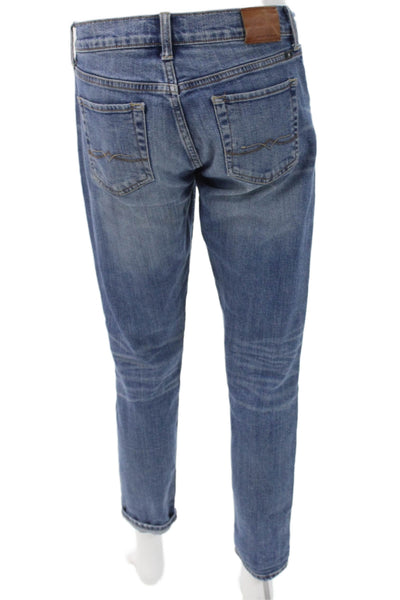 Lucky Brand Womens Skinny Jeans Blue Low Rise Button Fly 28 Inseam Size 0