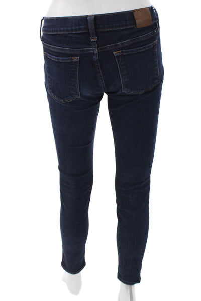 Lucky Brand Women Skinny Jeans Blue Low Rise Button Cotton Blend Size 0