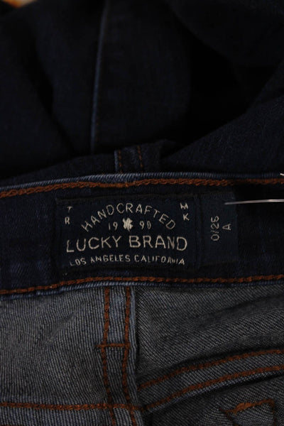 Lucky Brand Women Skinny Jeans Blue Low Rise Button Cotton Blend Size 0