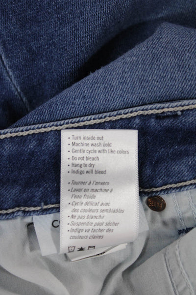 Paige Womens Cropped Jeans Blue Mid Rise Button Fly Size 28