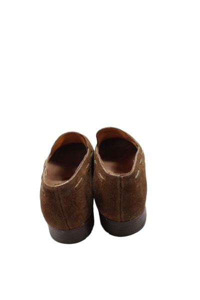 John Lobb Womens Suede Tassel Slip-On Dress Loafers Brown Size 8.5