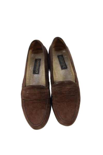 Strega Mens Leather Slip-On Penny Dress Loafers Brown Size 8.5