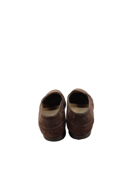 Strega Mens Leather Slip-On Penny Dress Loafers Brown Size 8.5
